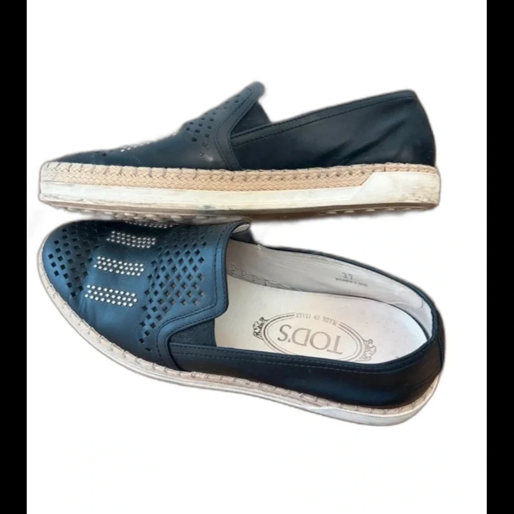 TODS Leather espadrilles slip on sz 7